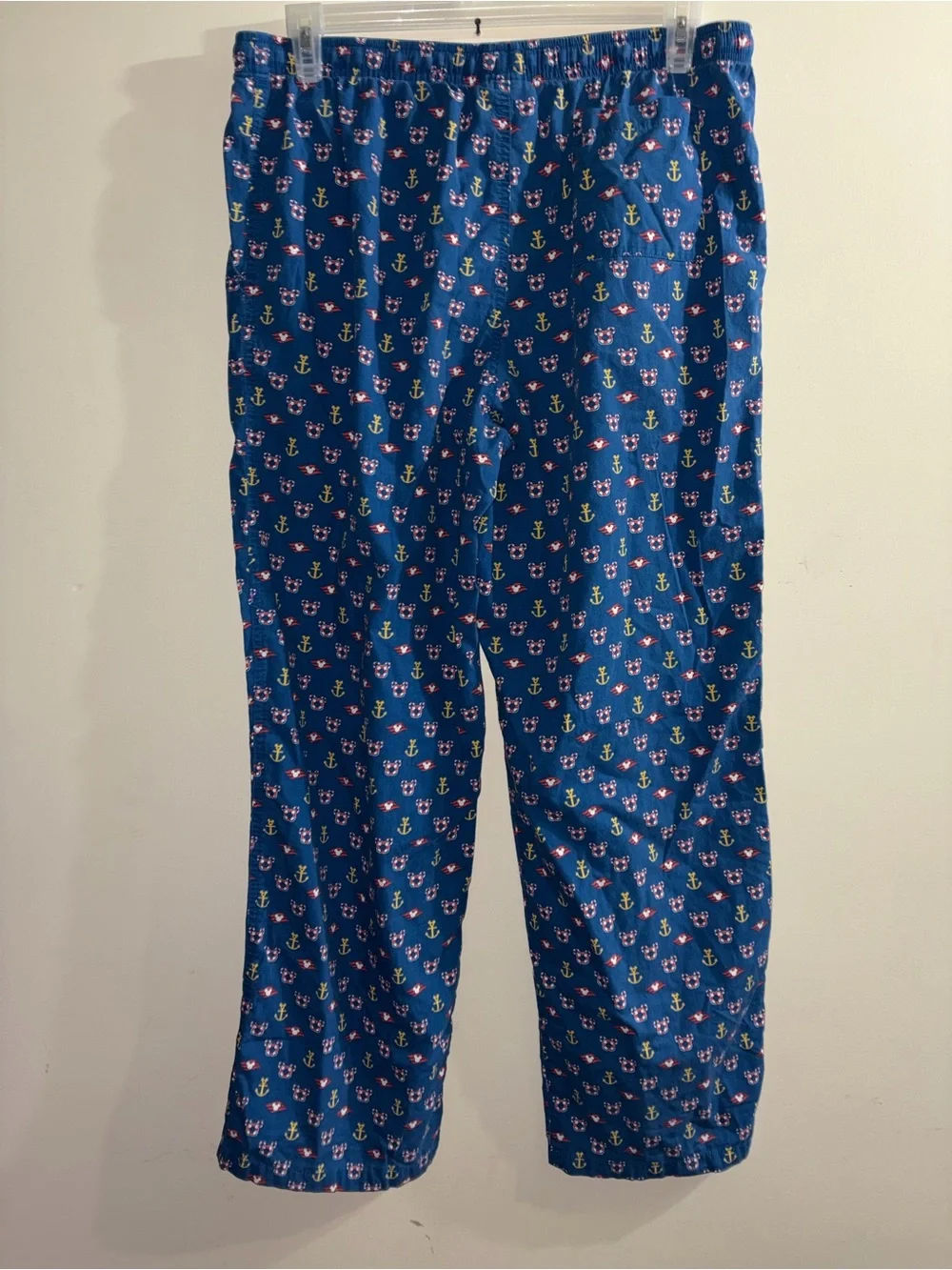 Disney Cruise Line Pajama Pants Blue Mickey Mouse Anchor Nautical Lounge Size L